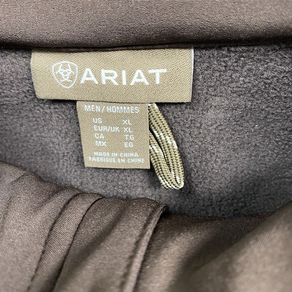 Ariat Logo Softshell Jacket Mens Extra Large Brown Full Zip Conceal Carry - Picture 8 of 13